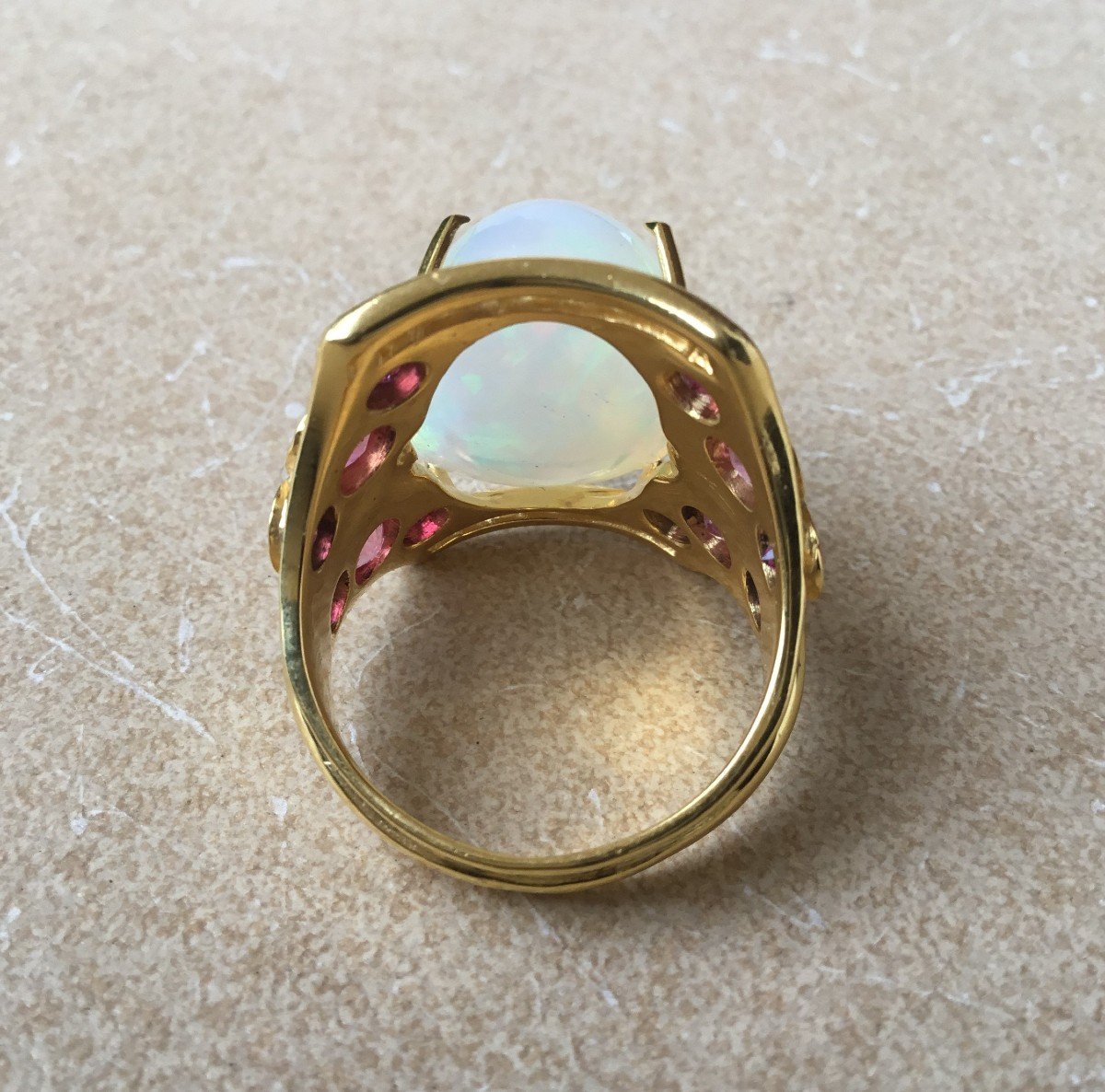 Gold, Opal, Diamond, Sapphire And Ruby Ring-photo-3