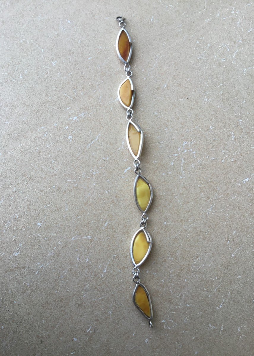 Silver And Amber Bracelet-photo-2