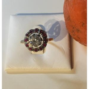 Gold, Diamond And Ruby Ring