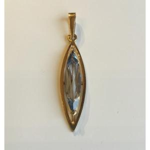 Gold And Aquamarine Pendant