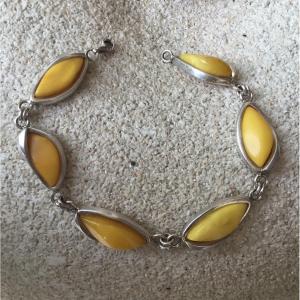 Silver And Amber Bracelet