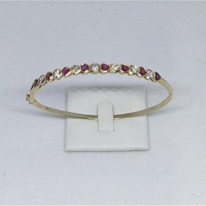 Bracelet jonc, or et rubis