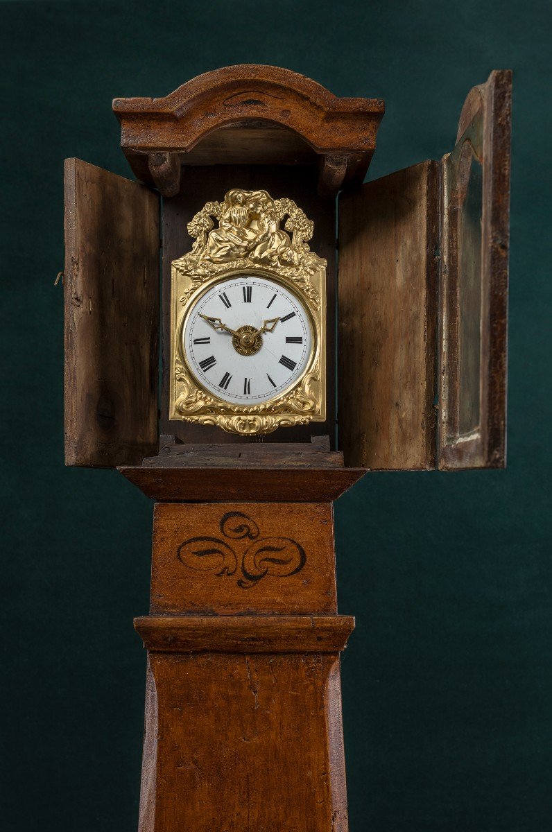 French Standing Mini Morbier Clock Ca 1880-photo-4