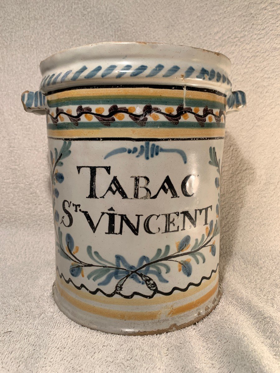 Nevers Late 18th Century - Saint Vincent Tobacco Pot