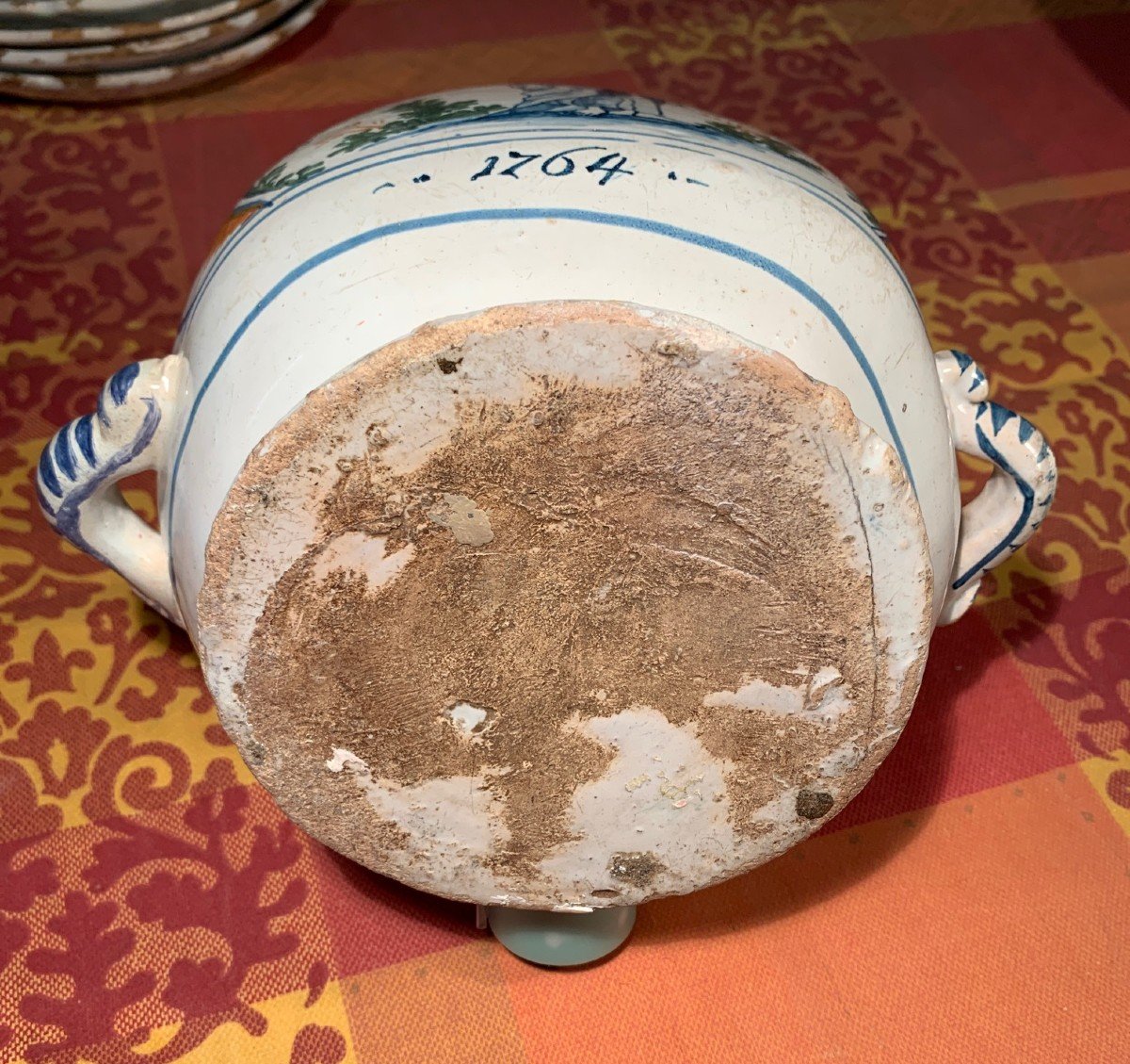 Nevers 18th Century - Patronimic Gourd Dated 1764-photo-4