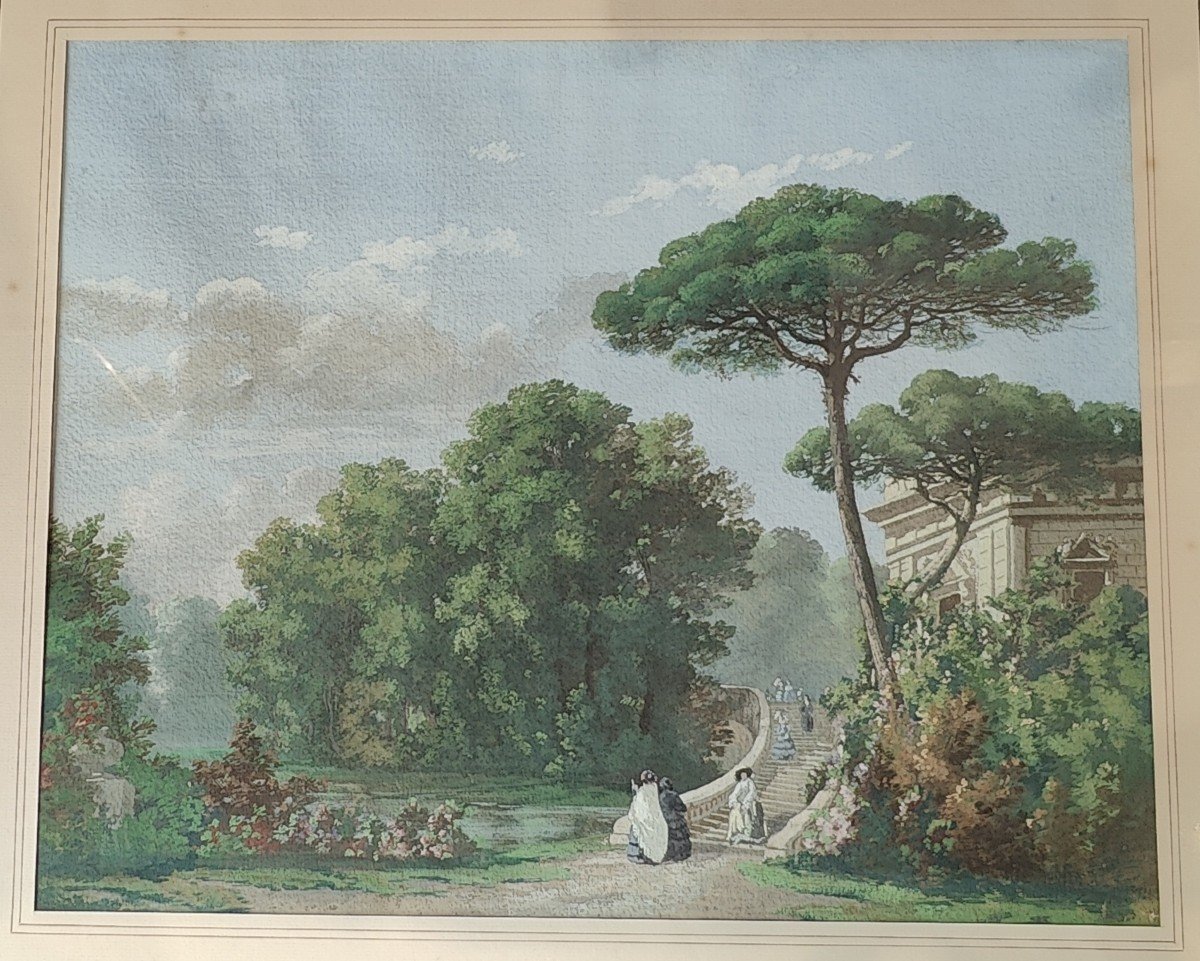 19th Century Provencal School - Theatrical Garden-photo-2