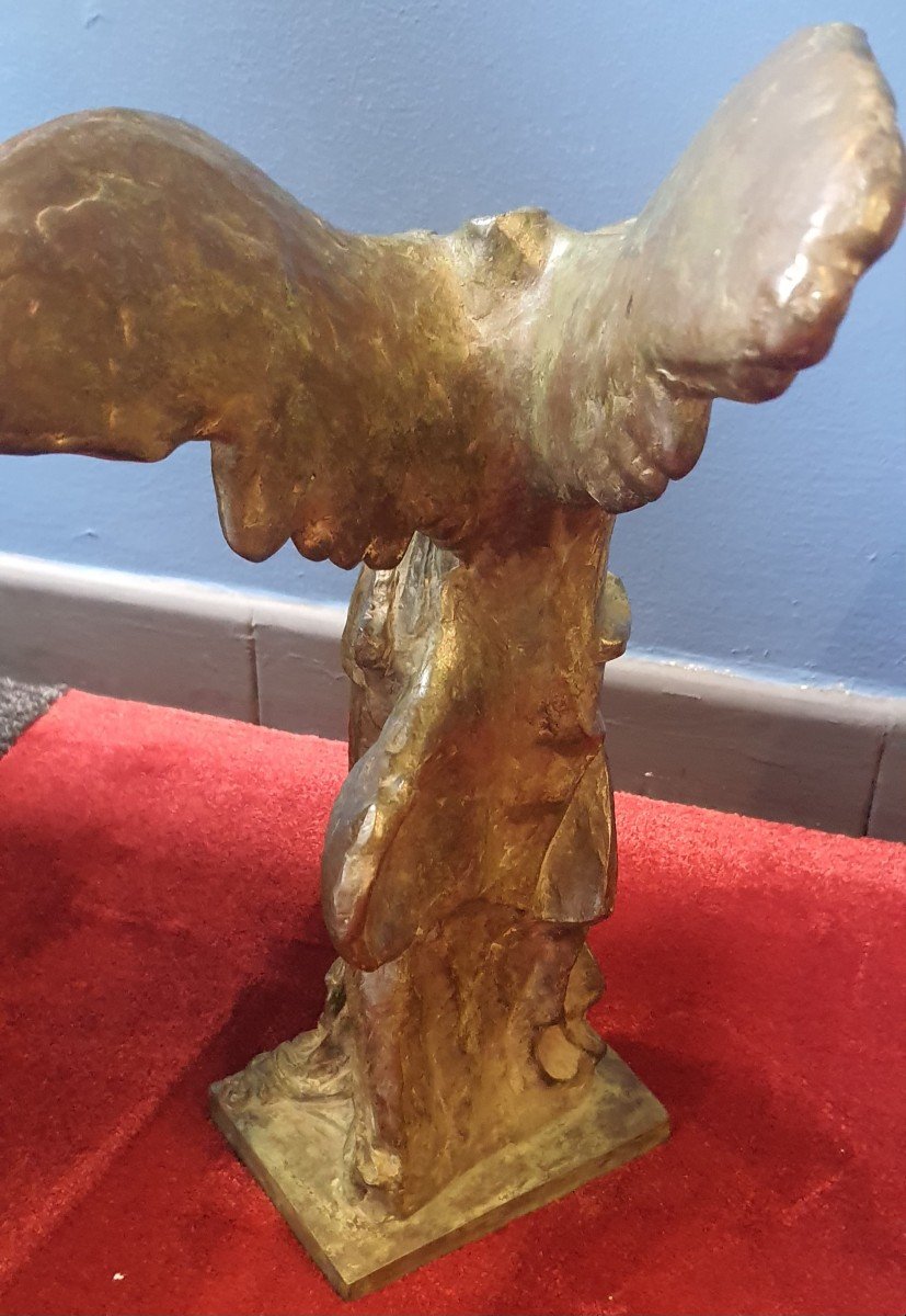 Bronze Sculpture Cm H 43 " Nike Di Samotrace " G Tarantino Signed-photo-3
