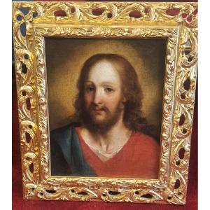 Oil On Canvas Cm 39 X 31 " Christ" Lombard School Of 17th Century 