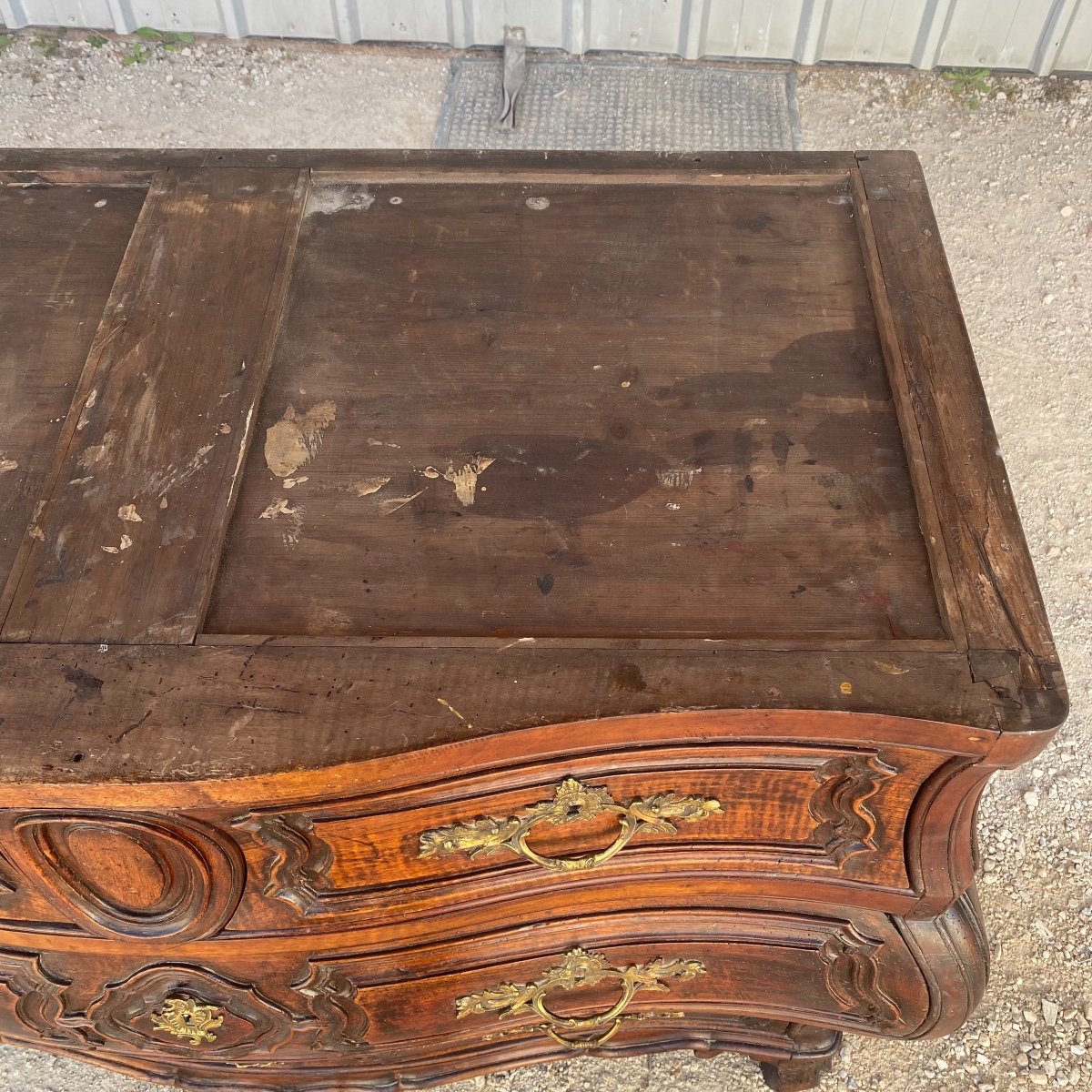 Commode Tombeau Louis XV En Noyer-photo-4