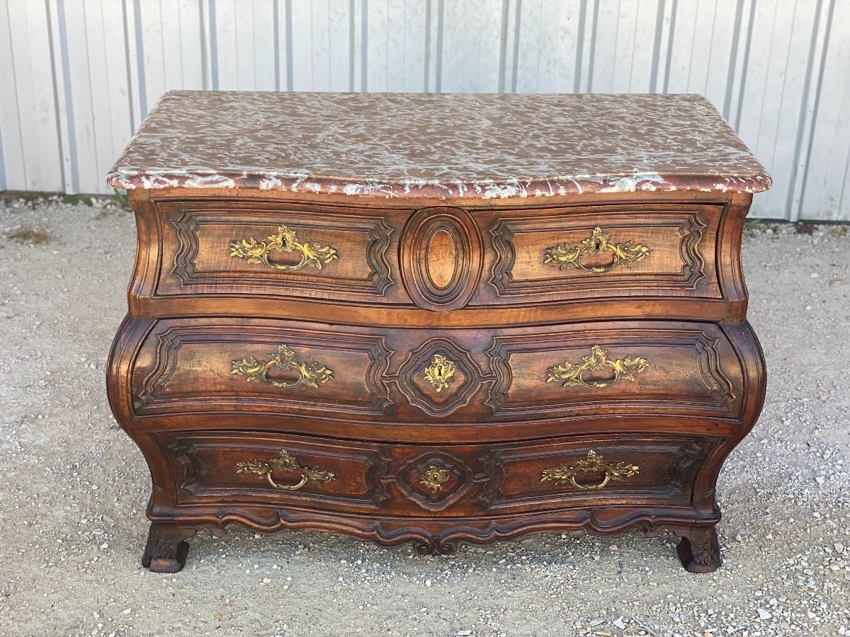 Louis XV Tomb Commode In Walnut