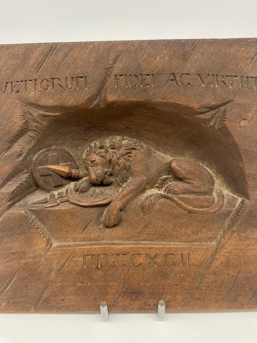 Lion De Lucerne - Bas Relief Sur Bois-photo-4