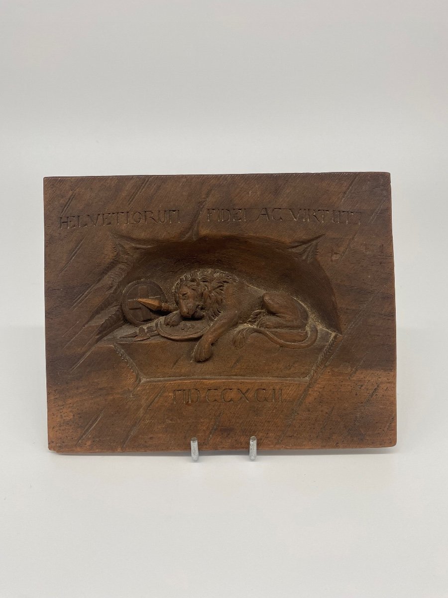 Lion De Lucerne - Bas Relief Sur Bois