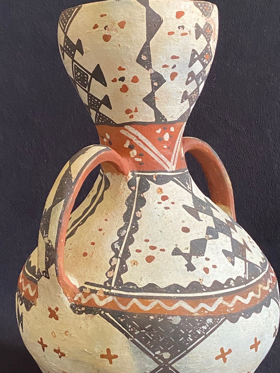 Ideqqi Pottery: Berber Double Handles Vase-photo-1