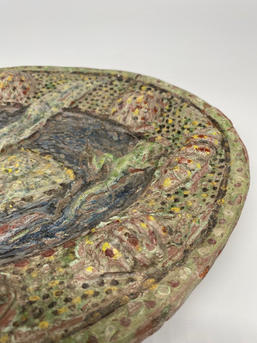 Large Oval Trompe l'Oeil Dish Figuline Dlg De Palissy-photo-1