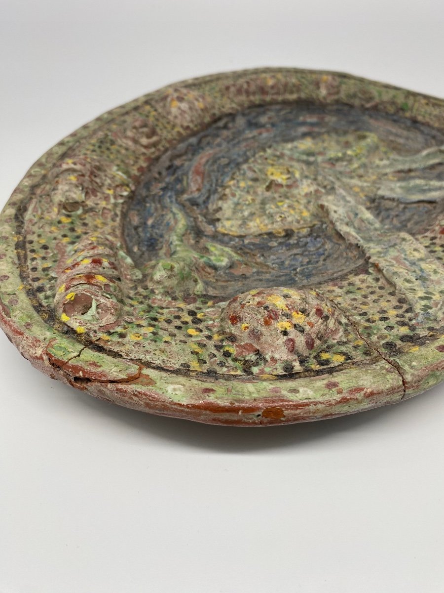 Large Oval Trompe l'Oeil Dish Figuline Dlg De Palissy-photo-3