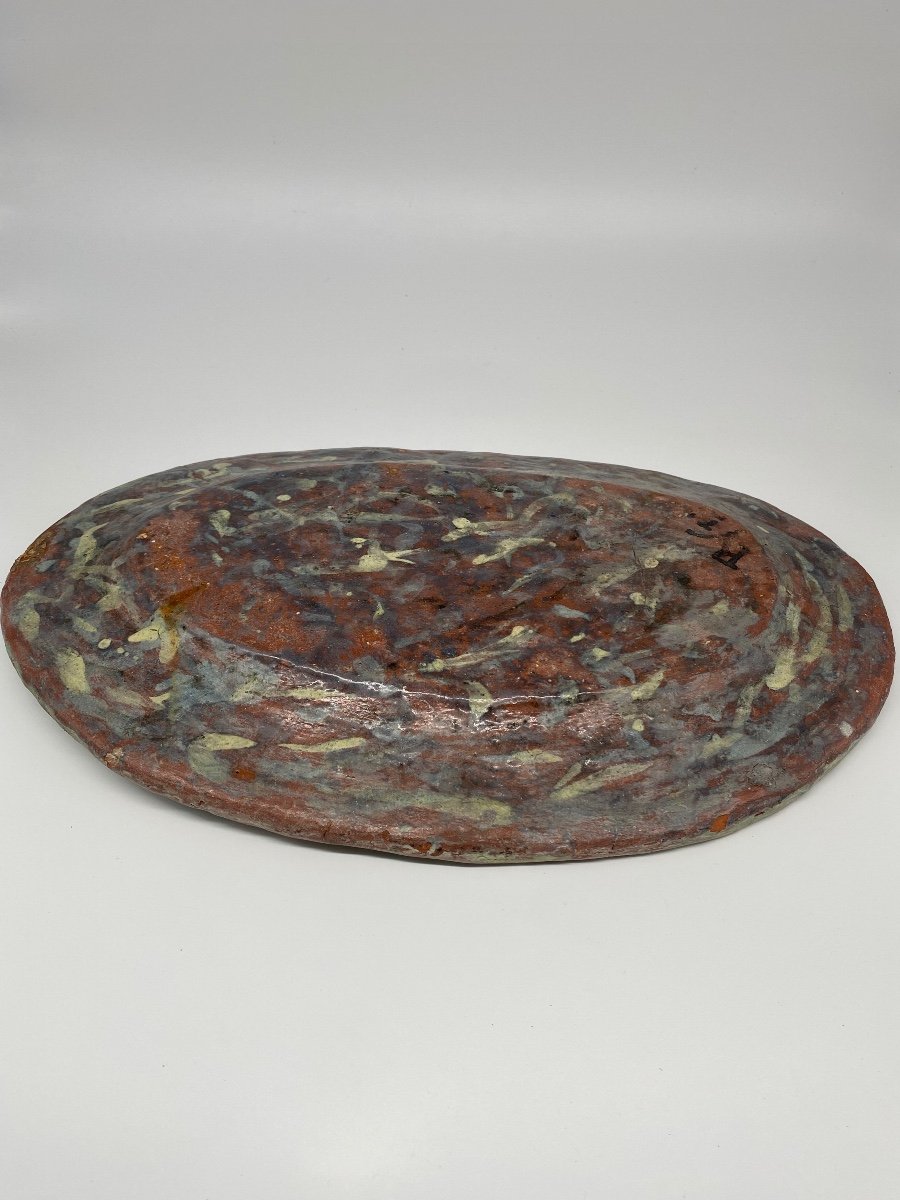 Large Oval Trompe l'Oeil Dish Figuline Dlg De Palissy-photo-4