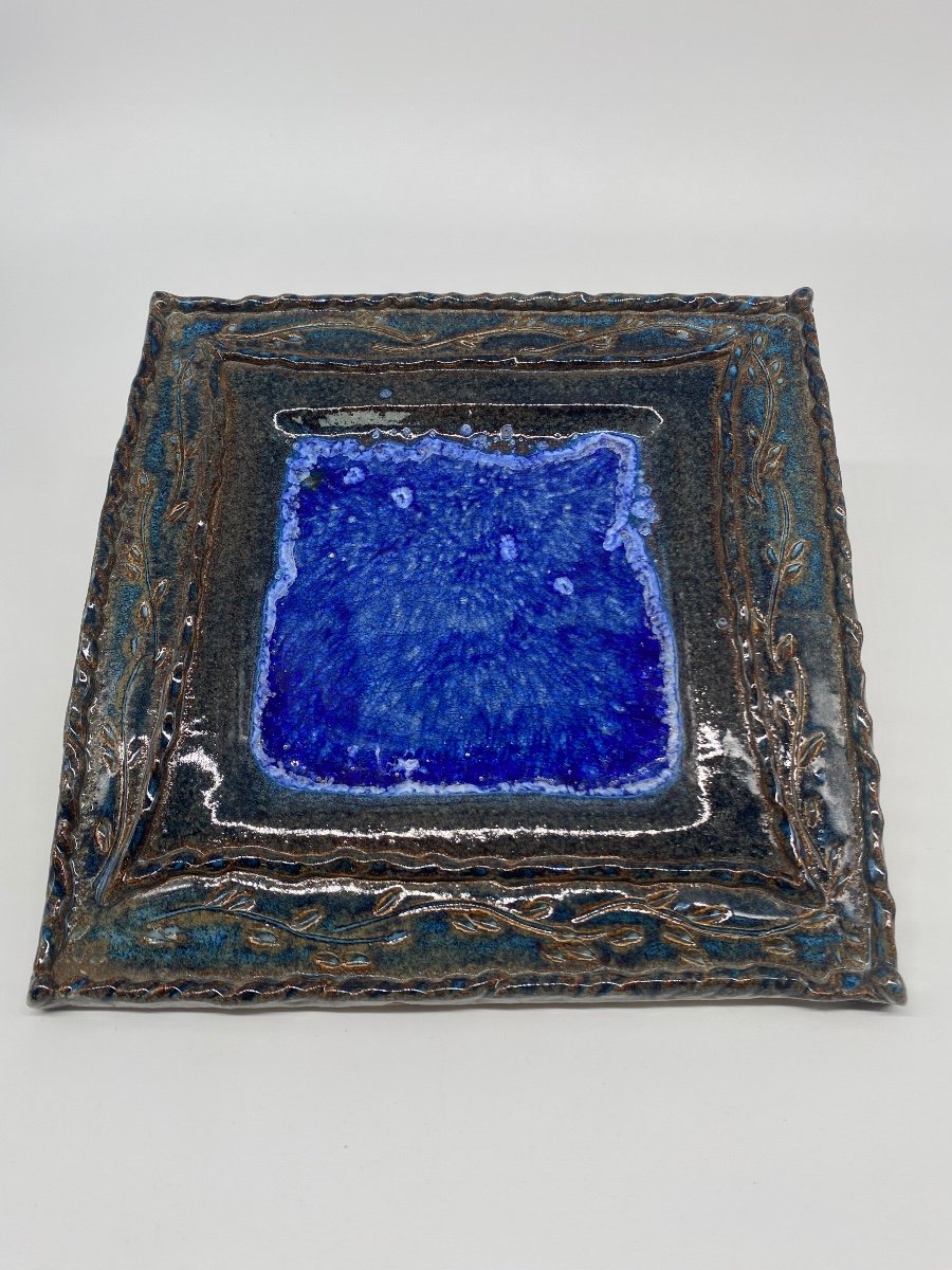 Carreau De Céramique Et Verre Coulé, Bleu Profond-photo-2