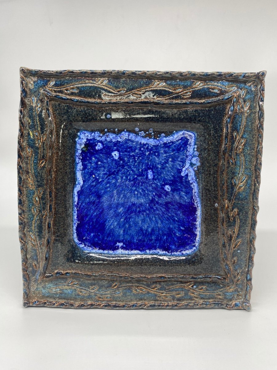 Carreau De Céramique Et Verre Coulé, Bleu Profond