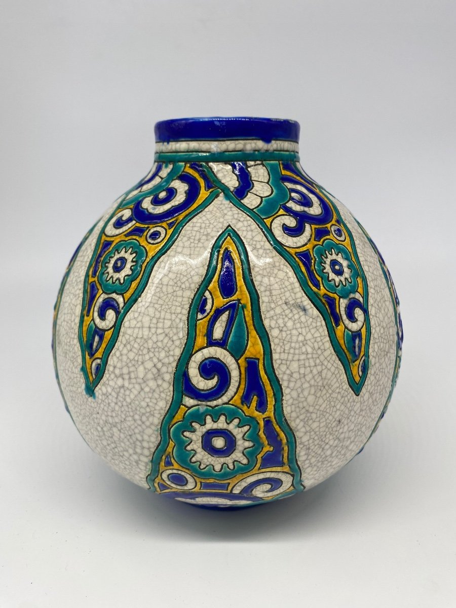 Charles Catteau (1880-1966) Boch Brothers La Louvière Keramis Art Deco Vase-photo-3