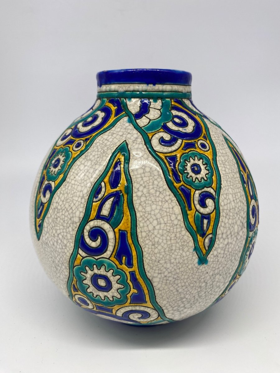 Charles Catteau (1880-1966) Boch Brothers La Louvière Keramis Art Deco Vase-photo-4