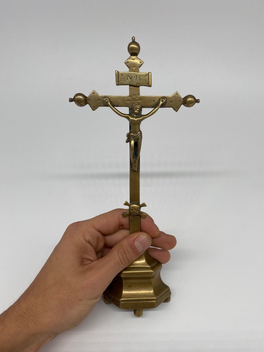 Bronze Crucifix, Late 17th Century-photo-4