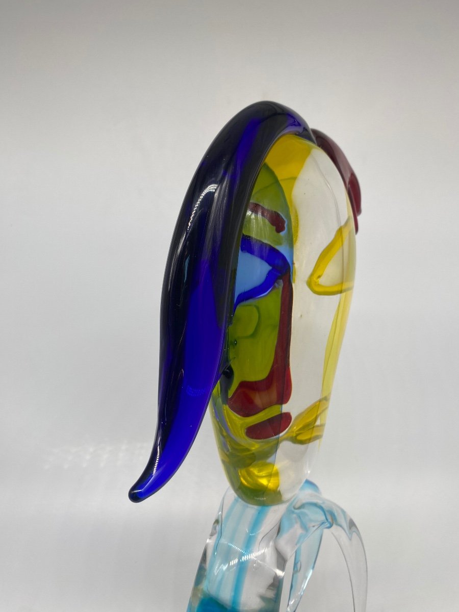 Murano Alessandro Barbaro: Head Homage To Picasso-photo-1