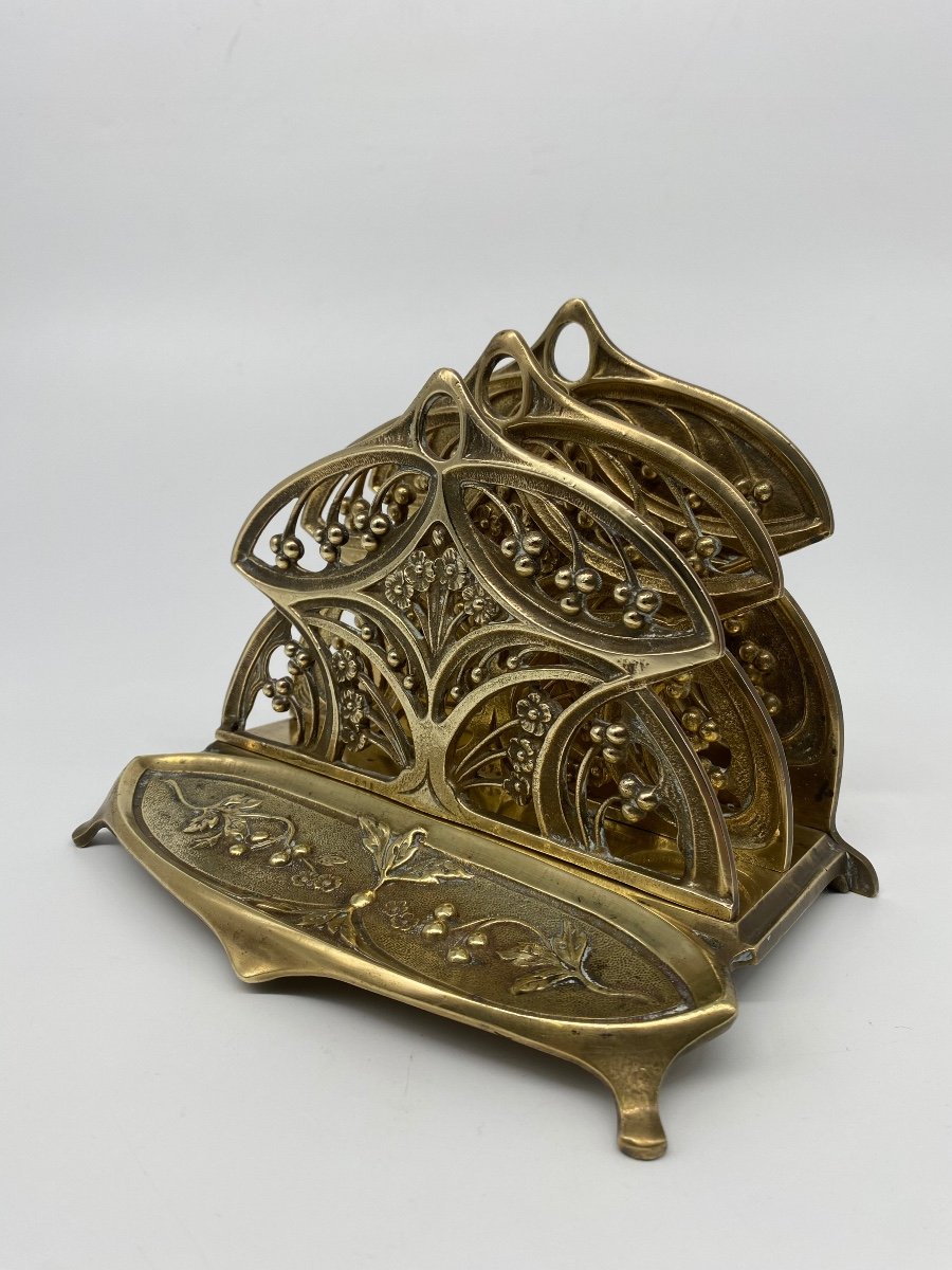 Art Nouveau Gilt Bronze Letter Holder-photo-1