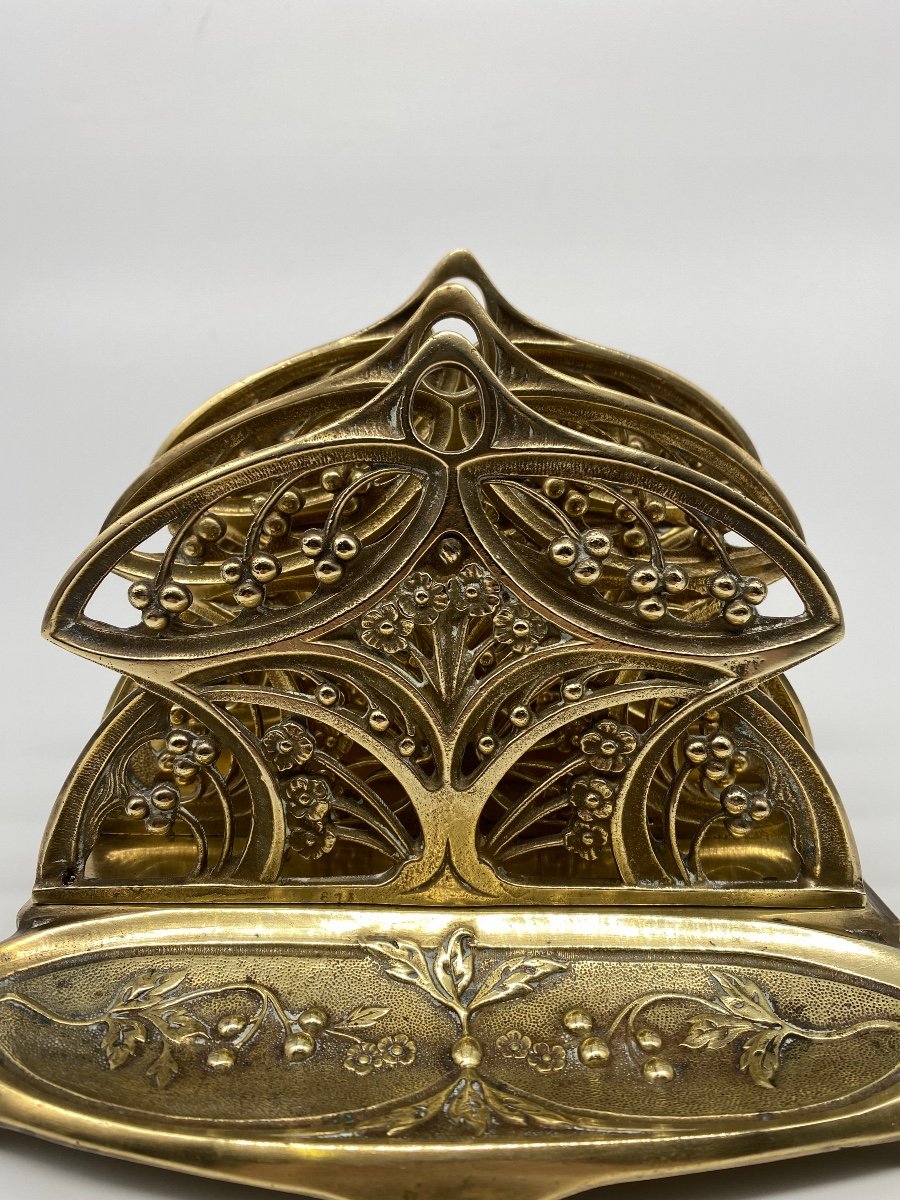 Art Nouveau Gilt Bronze Letter Holder-photo-2