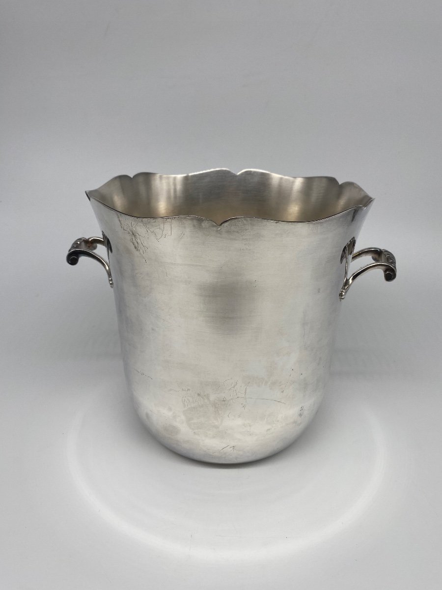 Orfèvrerie Ercuis: Silver-plated Metal Champagne Bucket-photo-4