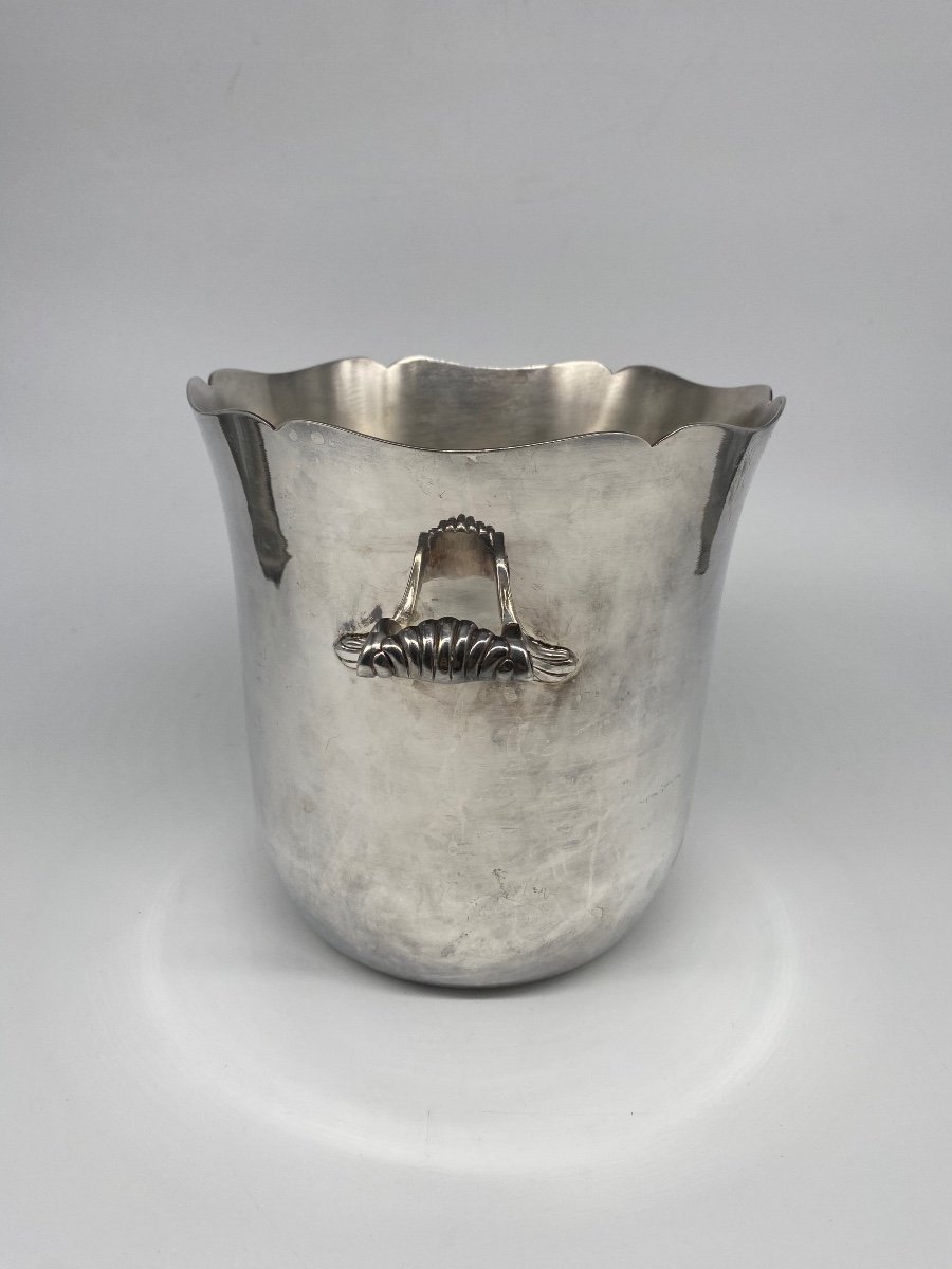 Orfèvrerie Ercuis: Silver-plated Metal Champagne Bucket-photo-1