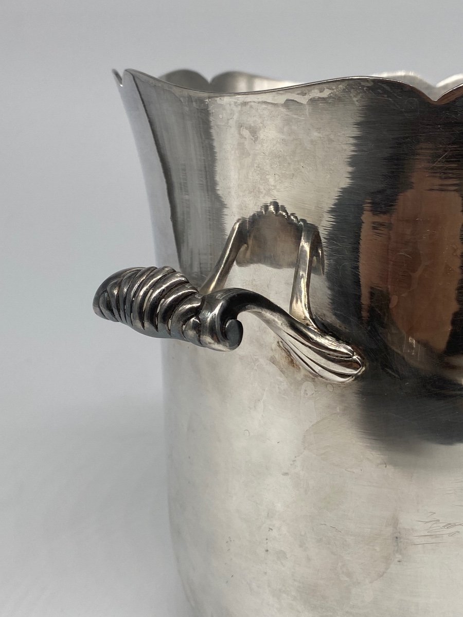 Orfèvrerie Ercuis: Silver-plated Metal Champagne Bucket-photo-5