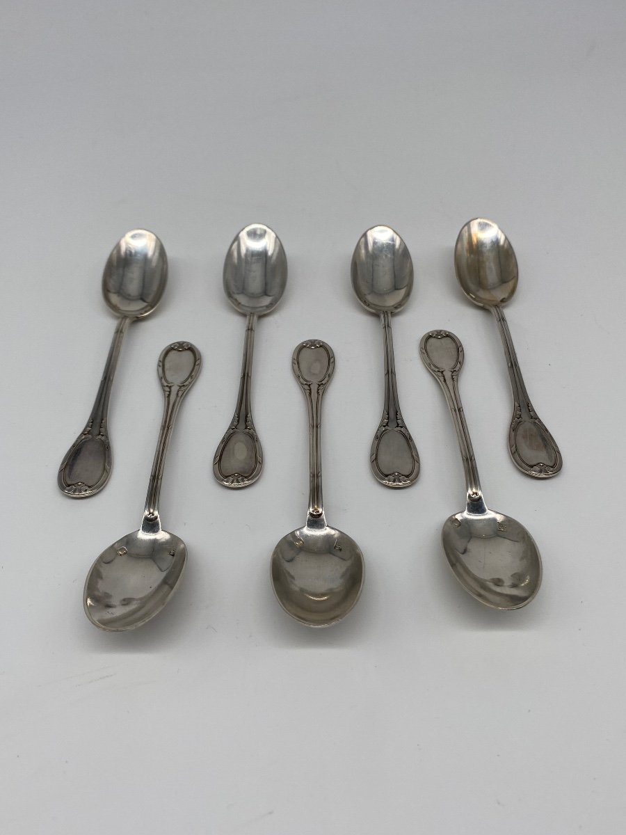 Box Set Of Twelve Silver Teaspoons, A Silver Sprinkler And Silver Sugar Tongs-photo-1