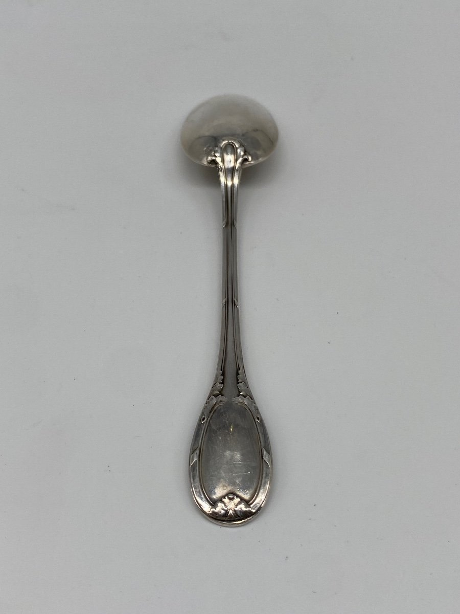 Box Set Of Twelve Silver Teaspoons, A Silver Sprinkler And Silver Sugar Tongs-photo-3