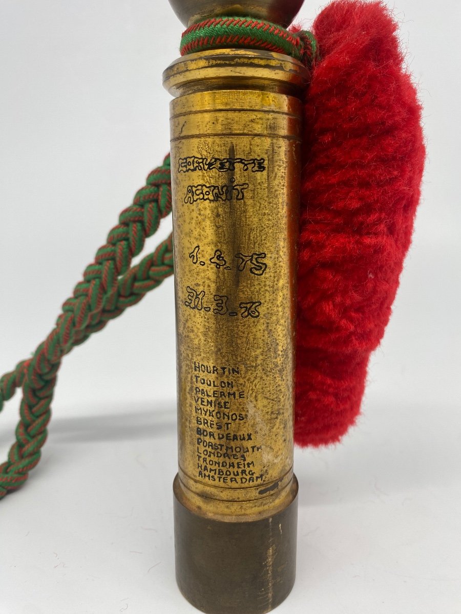 Militaria: Quille Du Libérable En Bronze Avec Sa Fourragère Croix De Guerre-photo-2