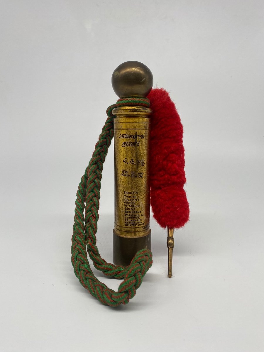 Militaria: Quille Du Libérable En Bronze Avec Sa Fourragère Croix De Guerre