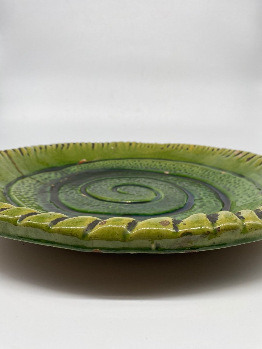 Important Tamegroute Pottery Dish Spiral Decor-photo-5