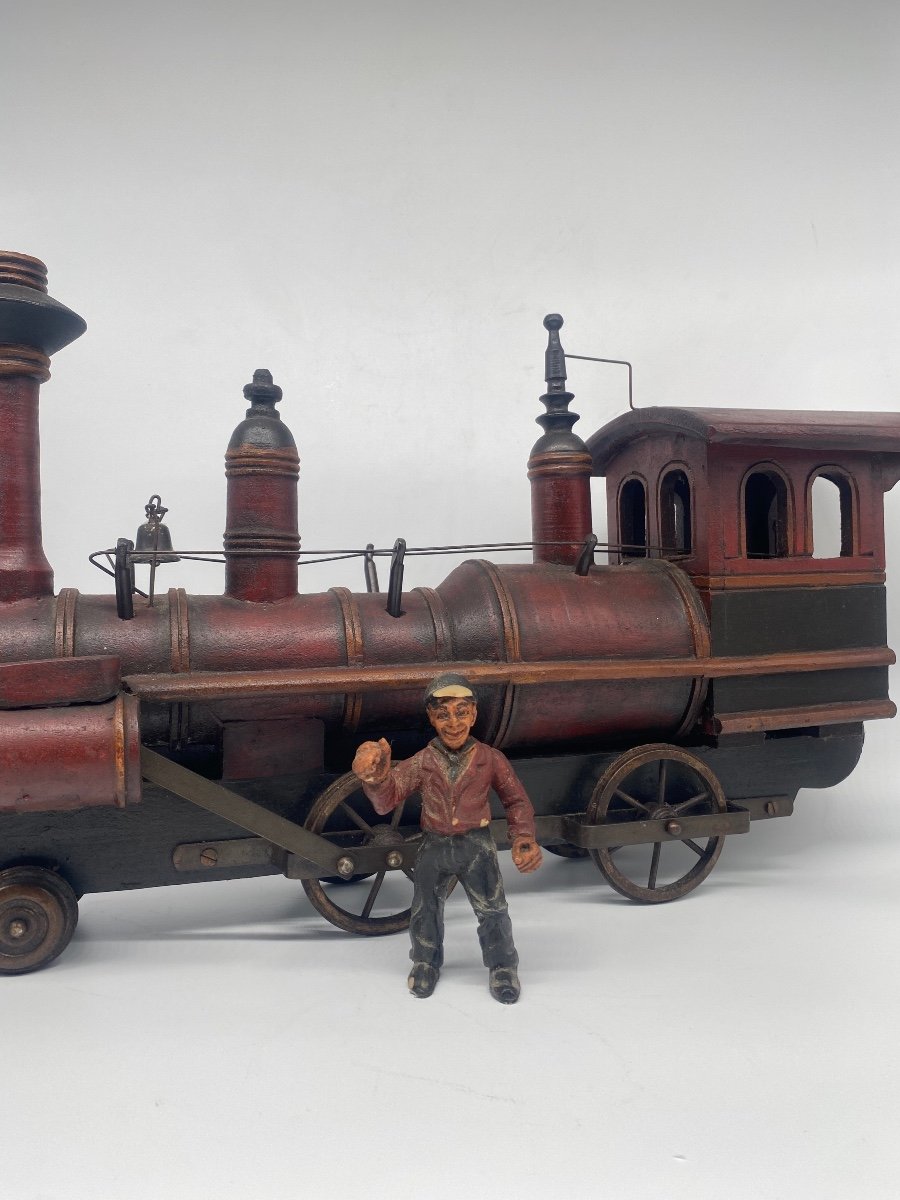 Maquette De Locomotive En Bois-photo-3