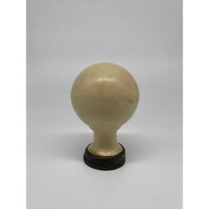 White Ceramic And Brass Stair Ball