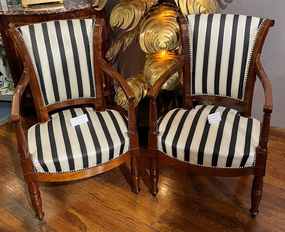 Pair Of Empire Armchairs Stamped Demay Rue De Clery
