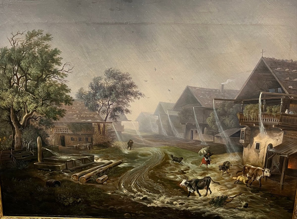 H.s.t Anton Castell 1844; Orage Près De Holzkirchen