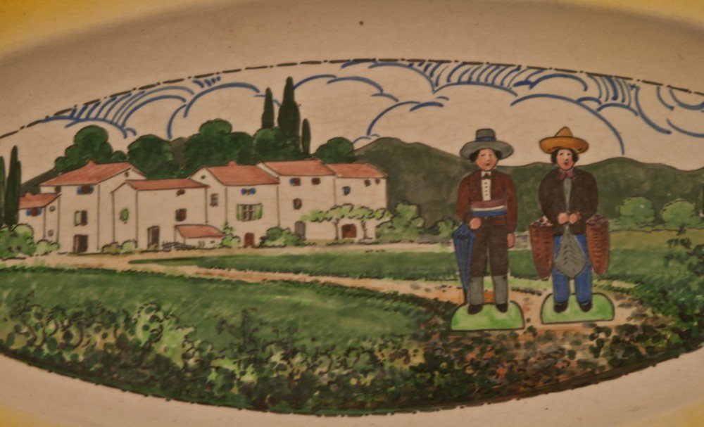 Louis Sicard Aubagne In Provence Dish With Two Santons-photo-2