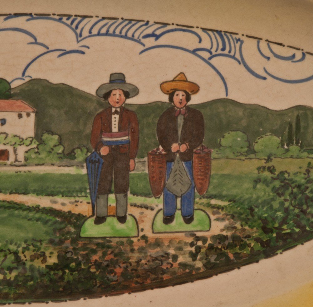 Louis Sicard Aubagne In Provence Dish With Two Santons-photo-3