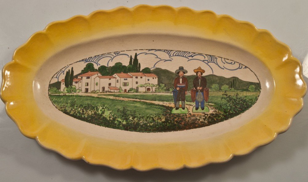 Louis Sicard Aubagne In Provence Dish With Two Santons-photo-1