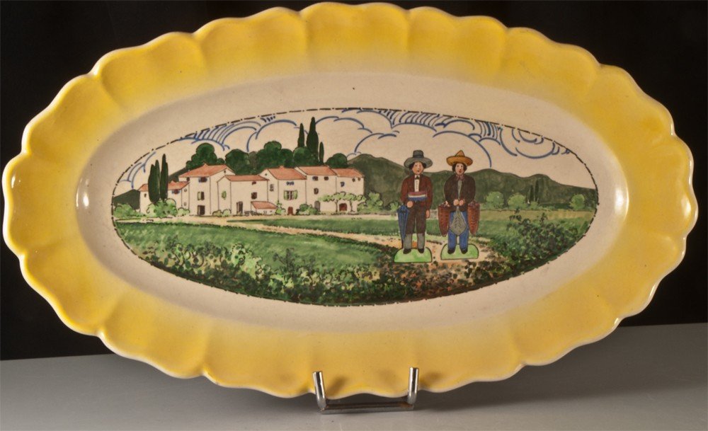 Louis Sicard Aubagne In Provence Dish With Two Santons