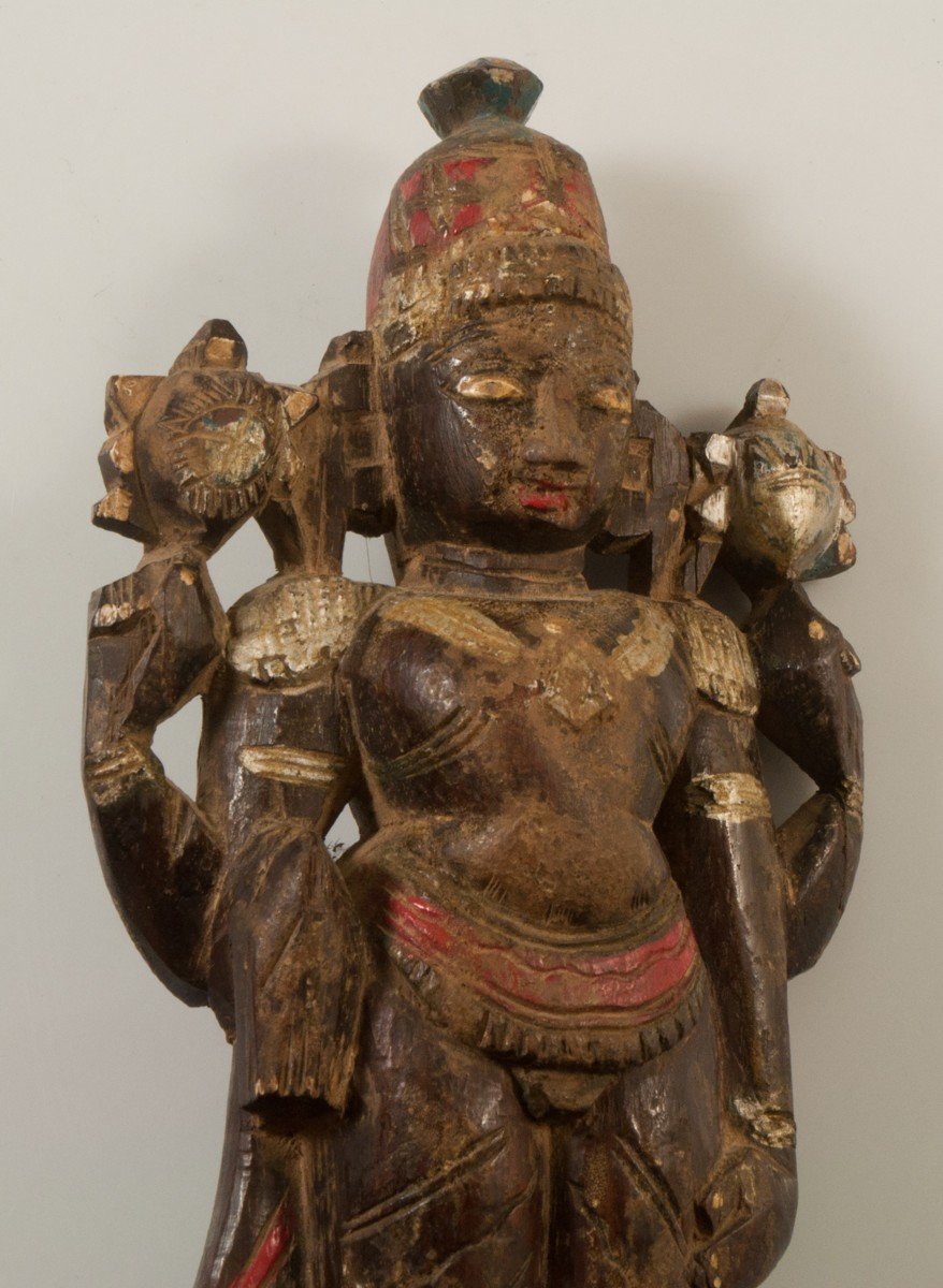 Asian Carved Wood Statue-photo-1