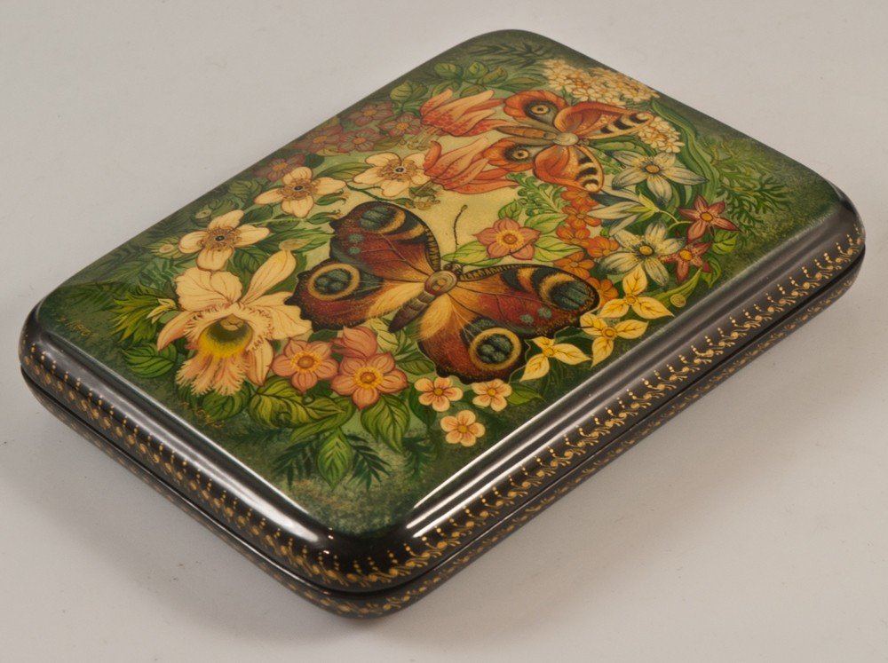 Russian Lacquer Butterfly Box-photo-2