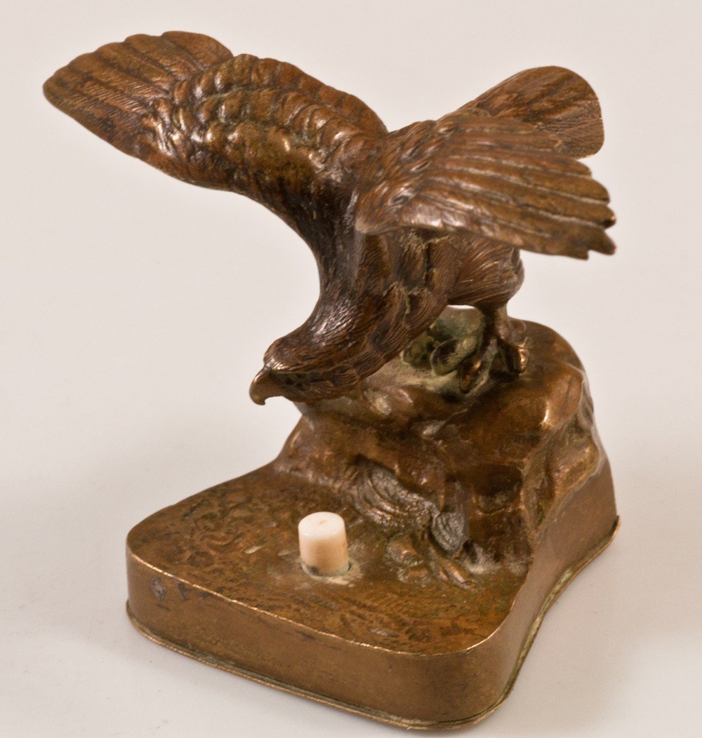 Sonnette De Service / table  En Bronze Aigle / clochette -photo-3