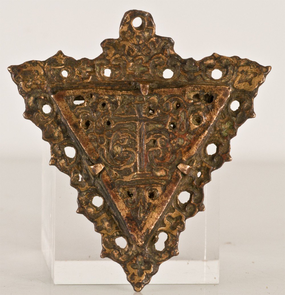 17th Century Spain Bronze Pendant / Reliquary Ex Voto-photo-2