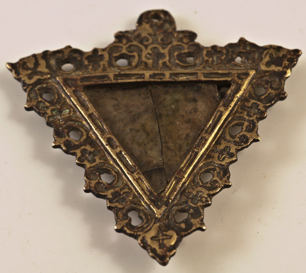 Pendentif En Bronze Espagne XVIIème / reliquaire ex voto-photo-2