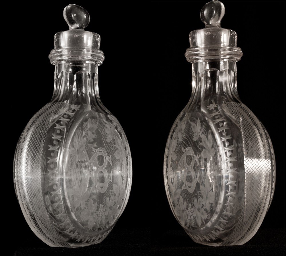 Partridge Cut Crystal Hunting Flask-photo-3